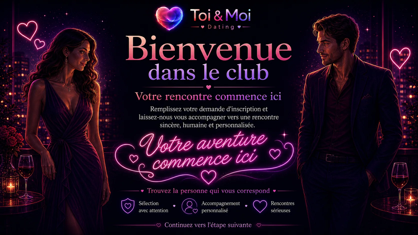 Toi & Moi Dating - bienvenue