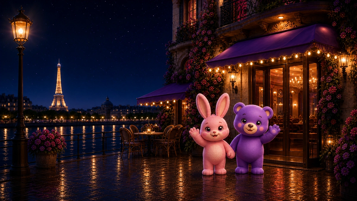 Milo et Lila accueillent les membres du club dans Paris illuminé.